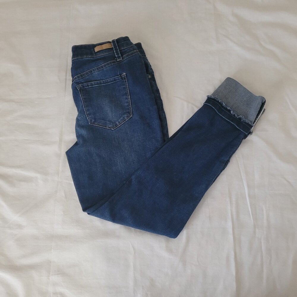 Skinny Blue Jeans Cuffed Size 9 True Craft